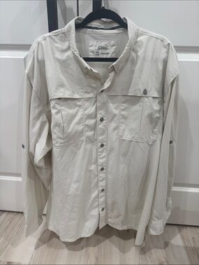 Bass Pro Shops Cream Lightweight Long-Sleeve Shirt Jacket